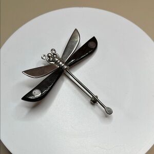 VINTAGE TAXCO TD-103 MEXICO STERLING SILVER  Dragonfly Brooch